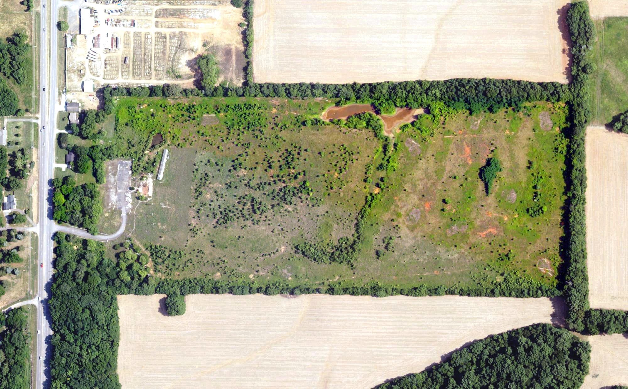 Aerial view of Valley View Golf Course, AL, with its hole routing marked
