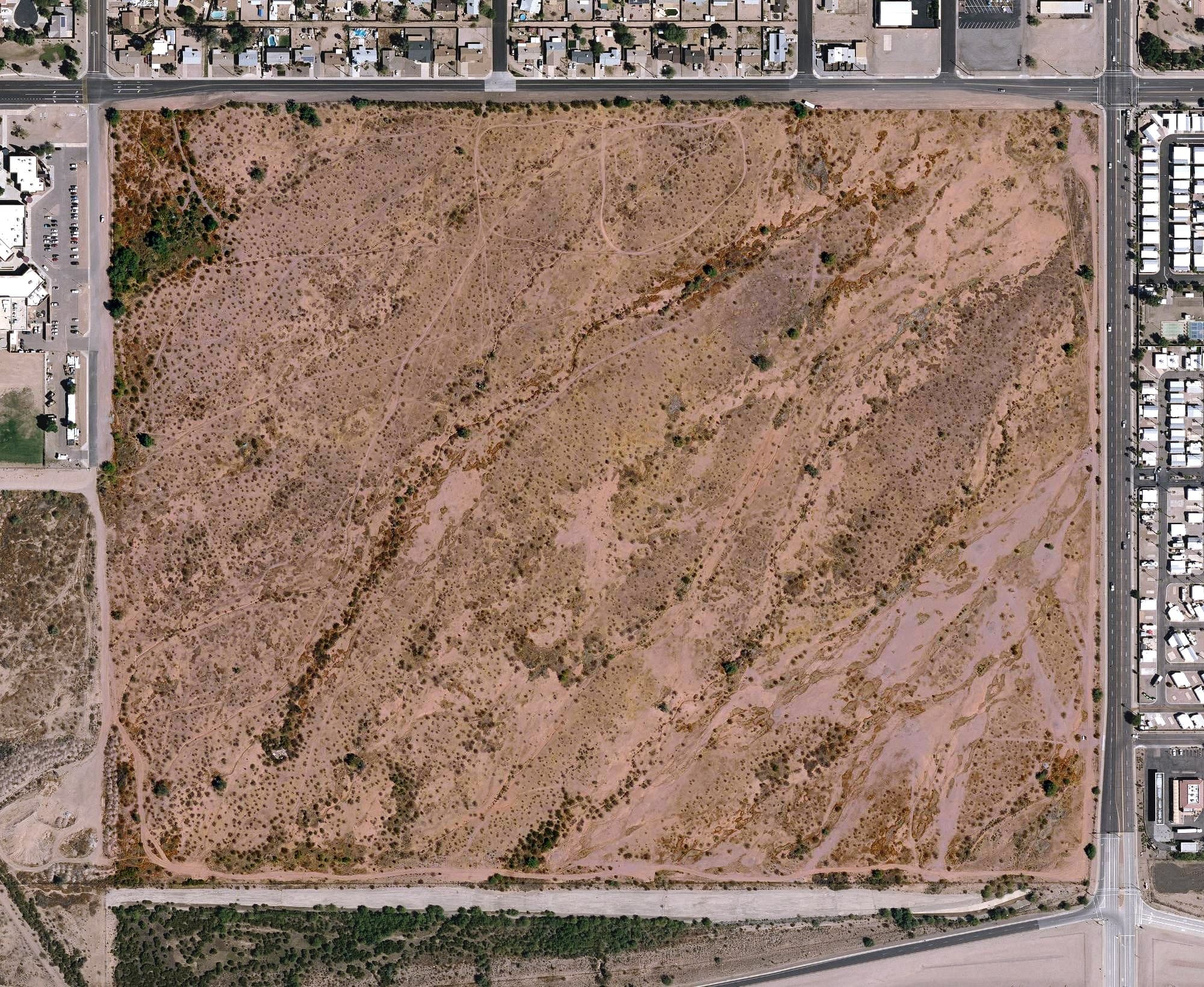 Aerial view of Snakehole Golf & Country Club, AZ, with its hole routing marked