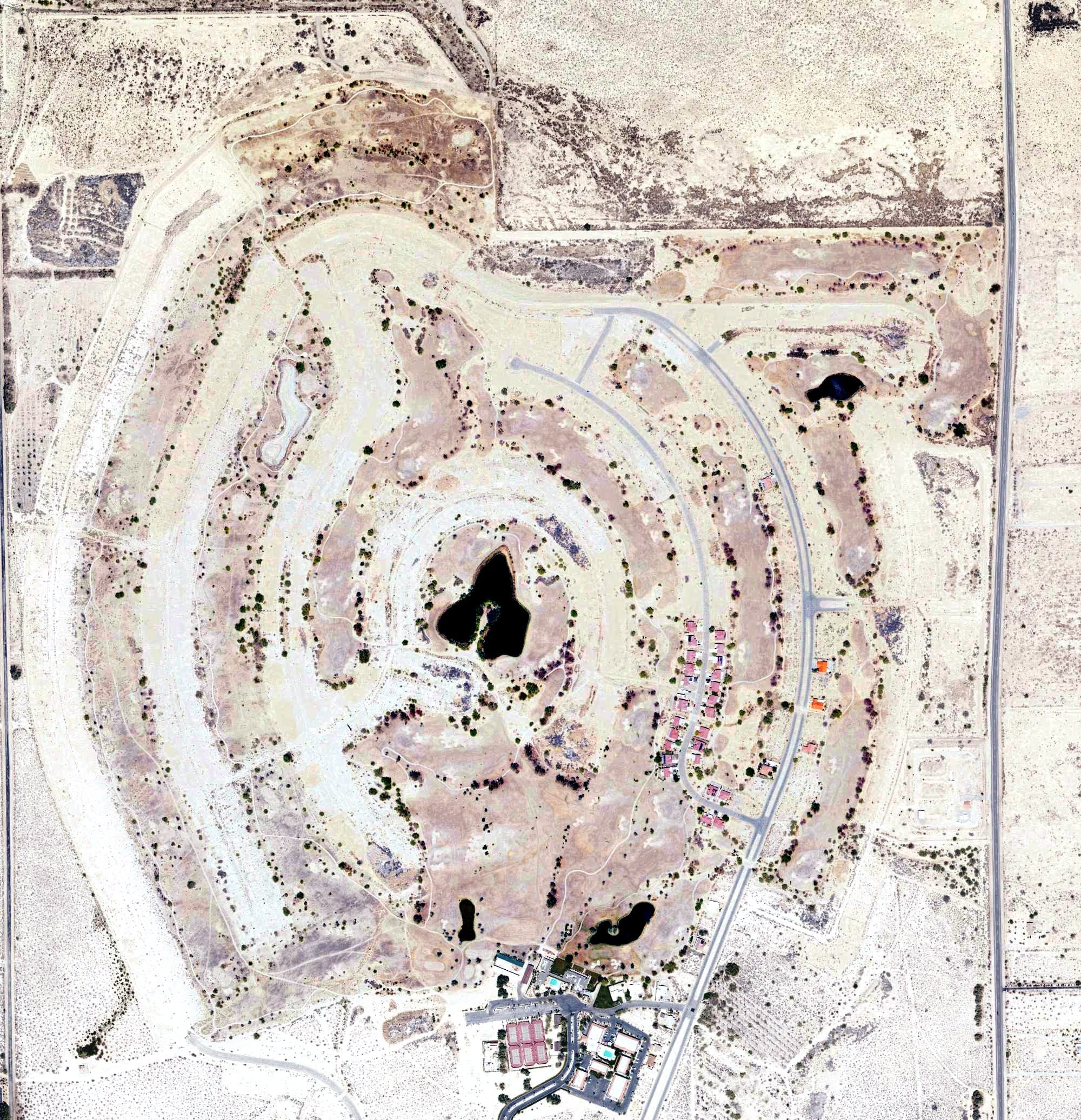 Aerial view of Borrego Springs Resort, CA, with its hole routing marked