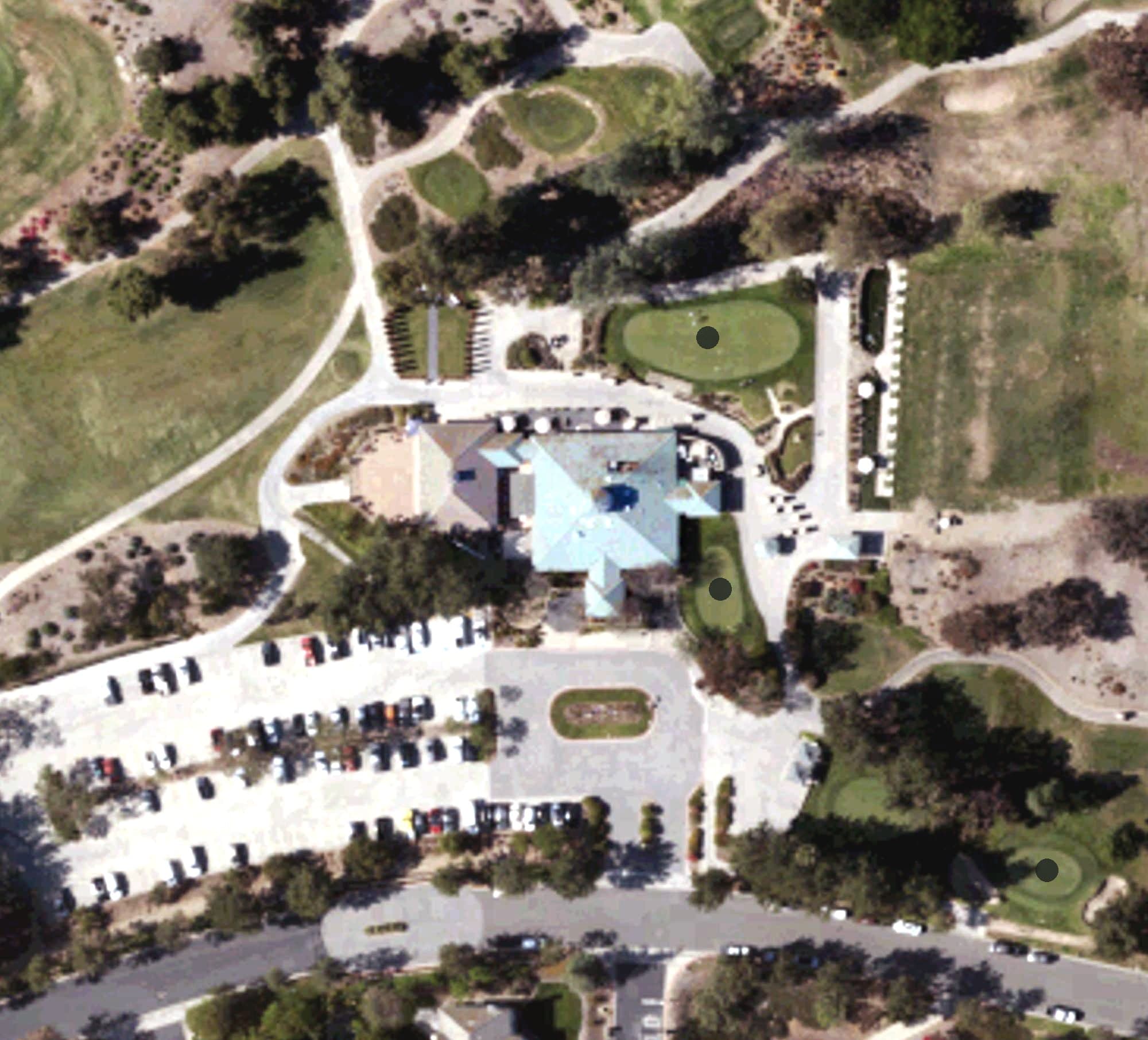 Aerial view of Steele Canyon Golf Club, CA, with its hole routing marked