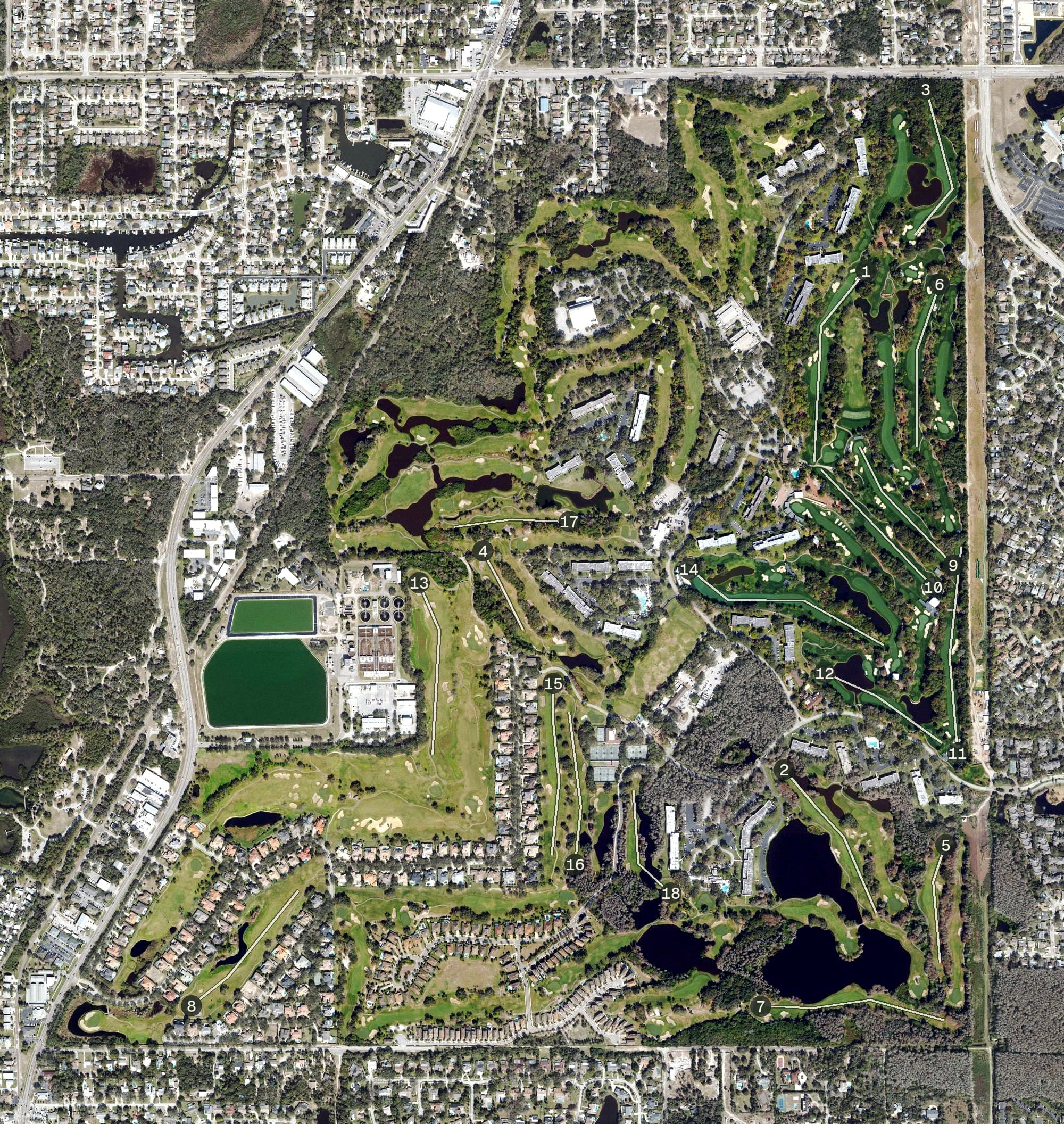 Innisbrook Golf Resort aerial course layout