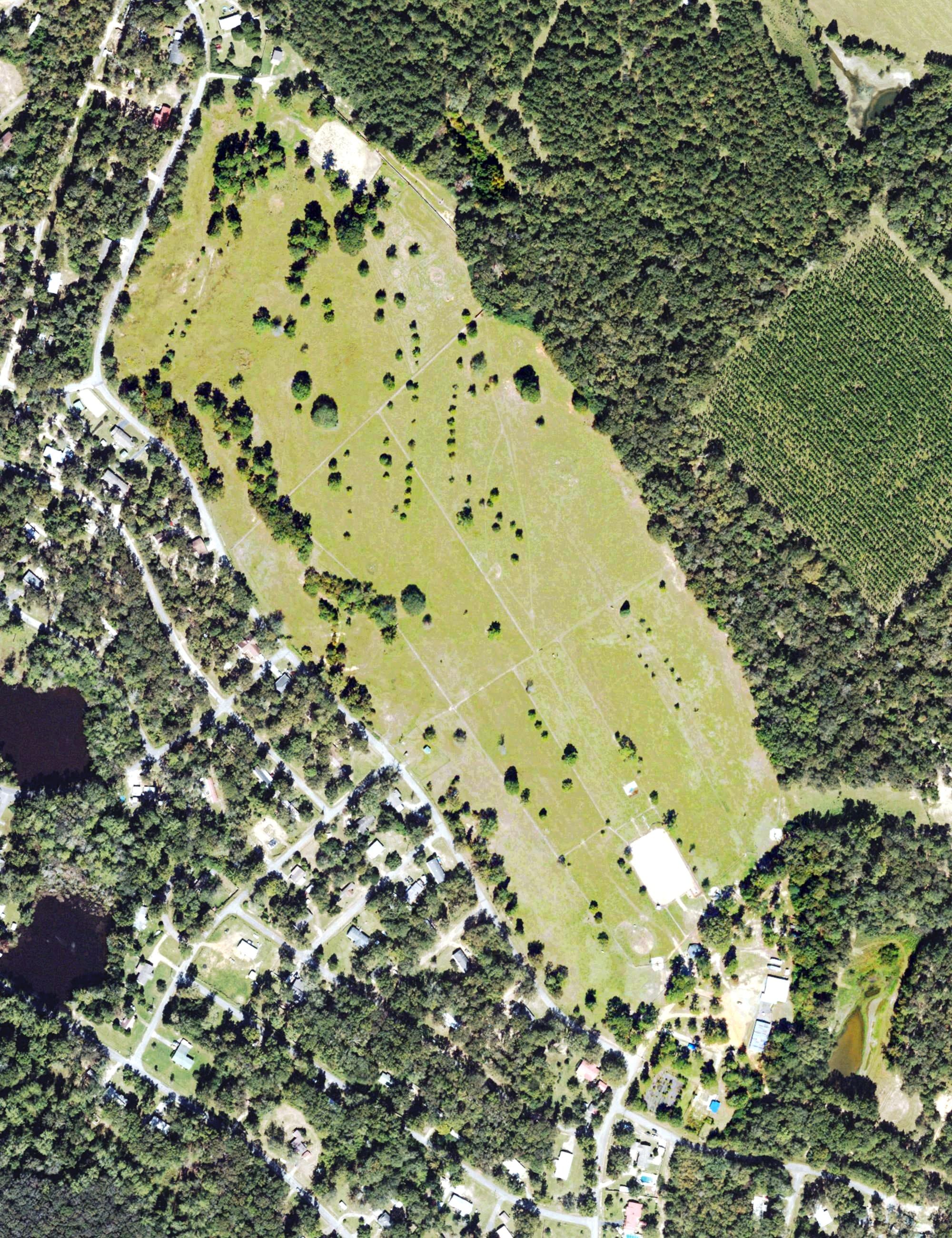 Aerial view of Holiday Hills Golf Course, GA, with its hole routing marked