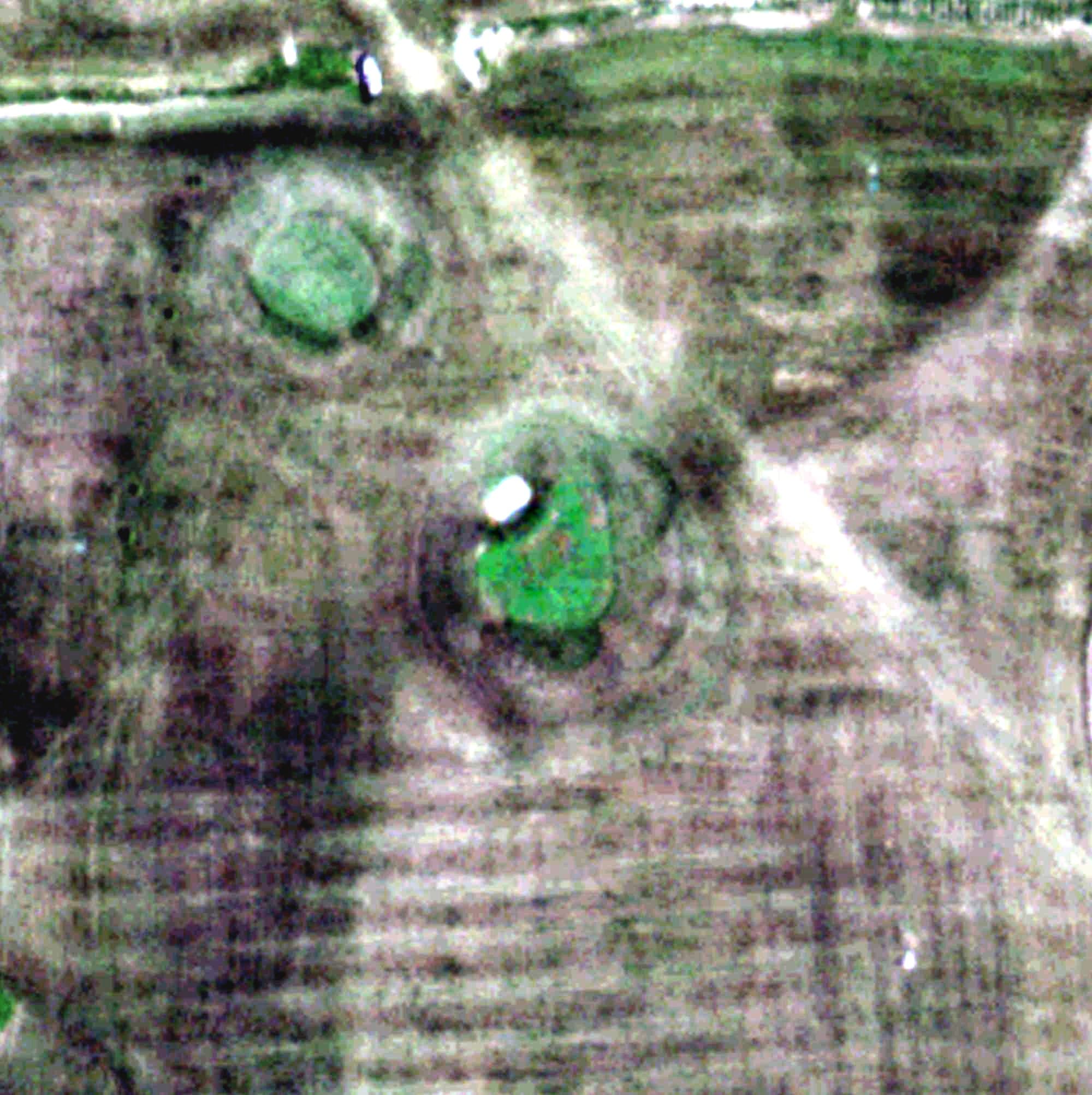 Aerial view of Lockport Hole 1, IL, with its hole routing marked