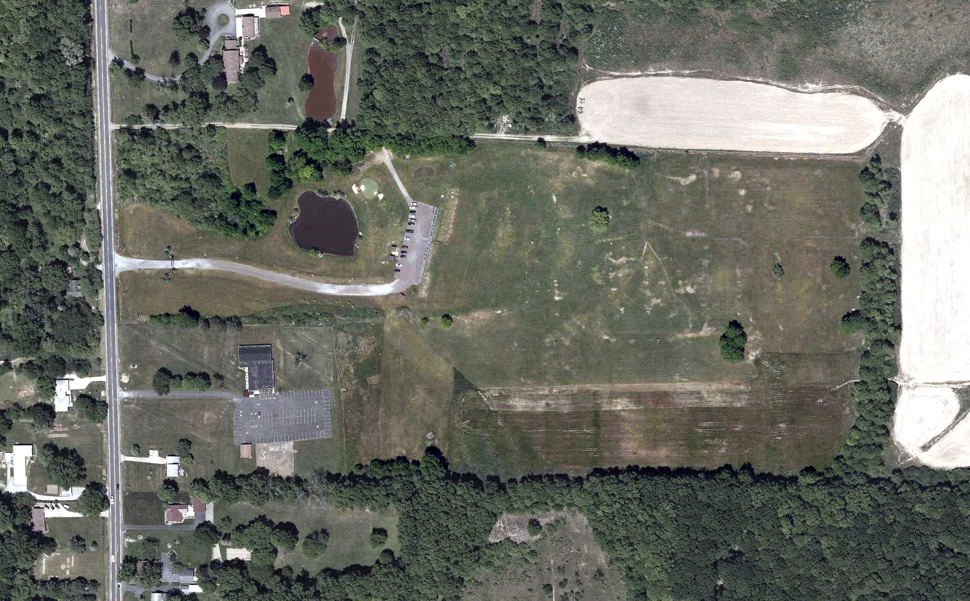 Aerial view of Chippers Practice Range, OH, with its hole routing marked