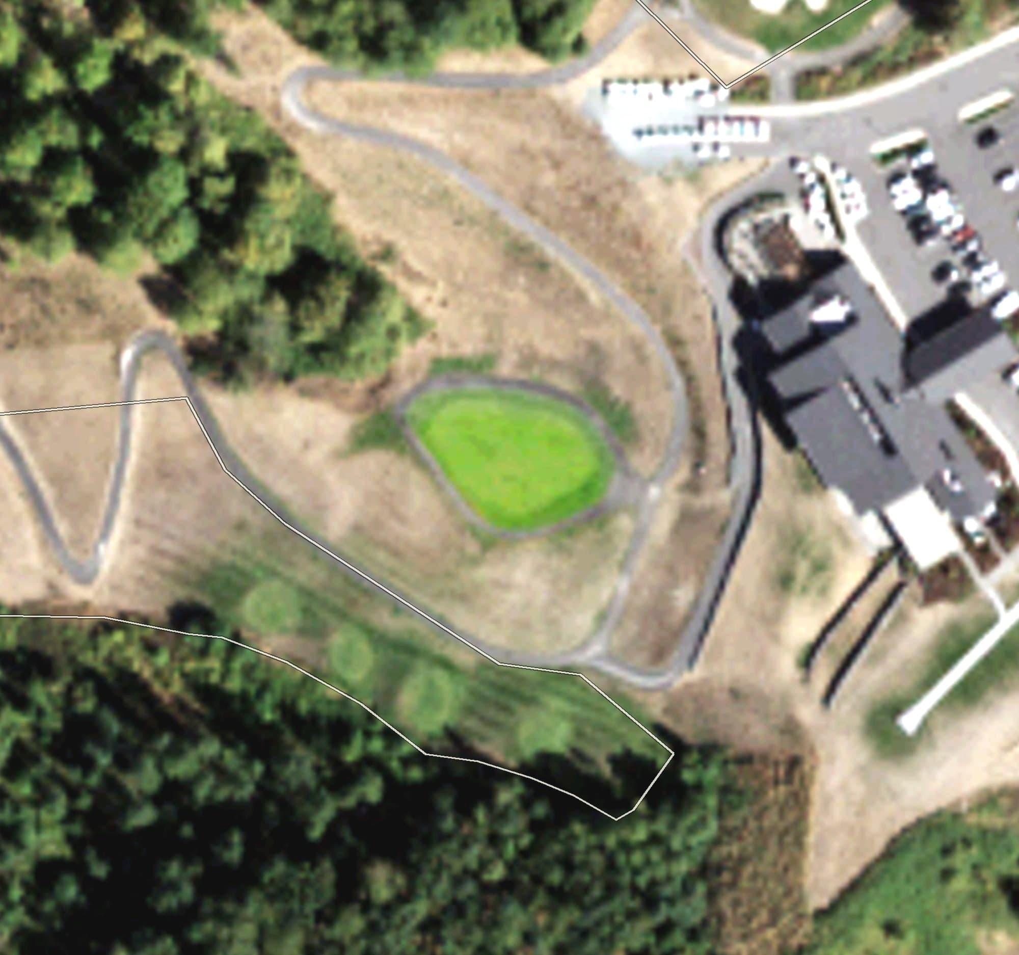 Aerial view of Eaglemont Golf Club, WA, with its hole routing marked