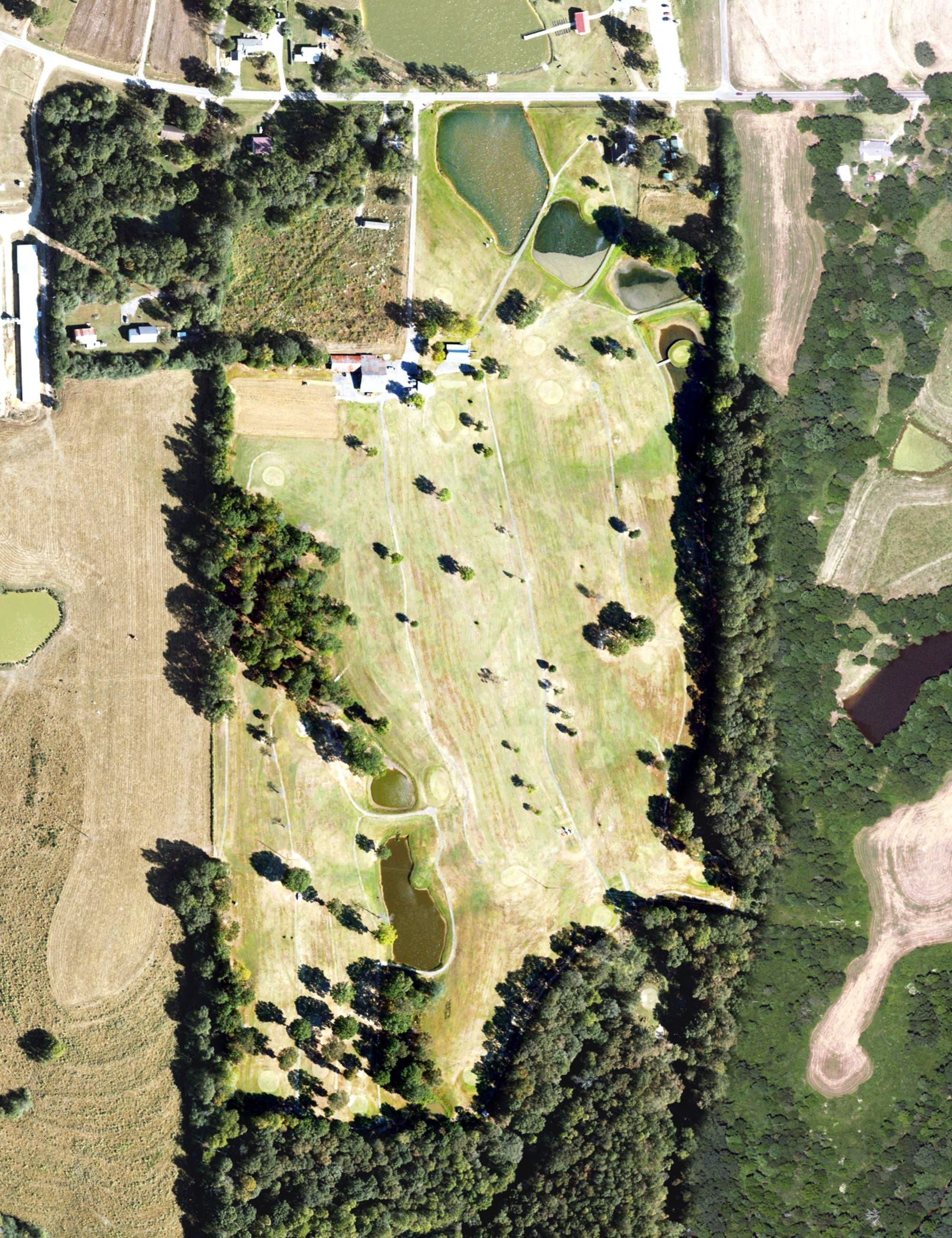 Aerial view of The Whip, AL, with its hole routing marked
