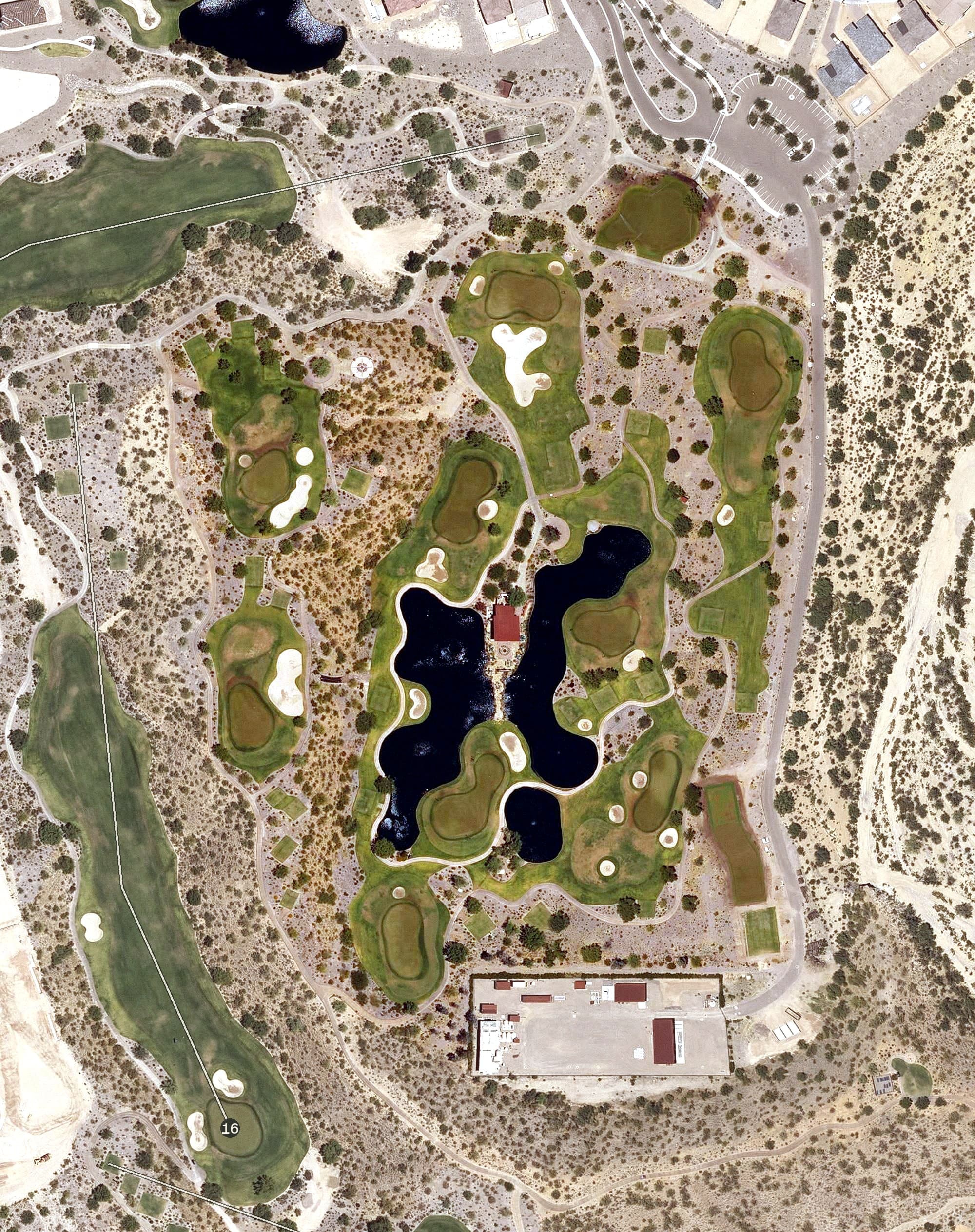Aerial view of Lil’ Wick, AZ, with its hole routing marked