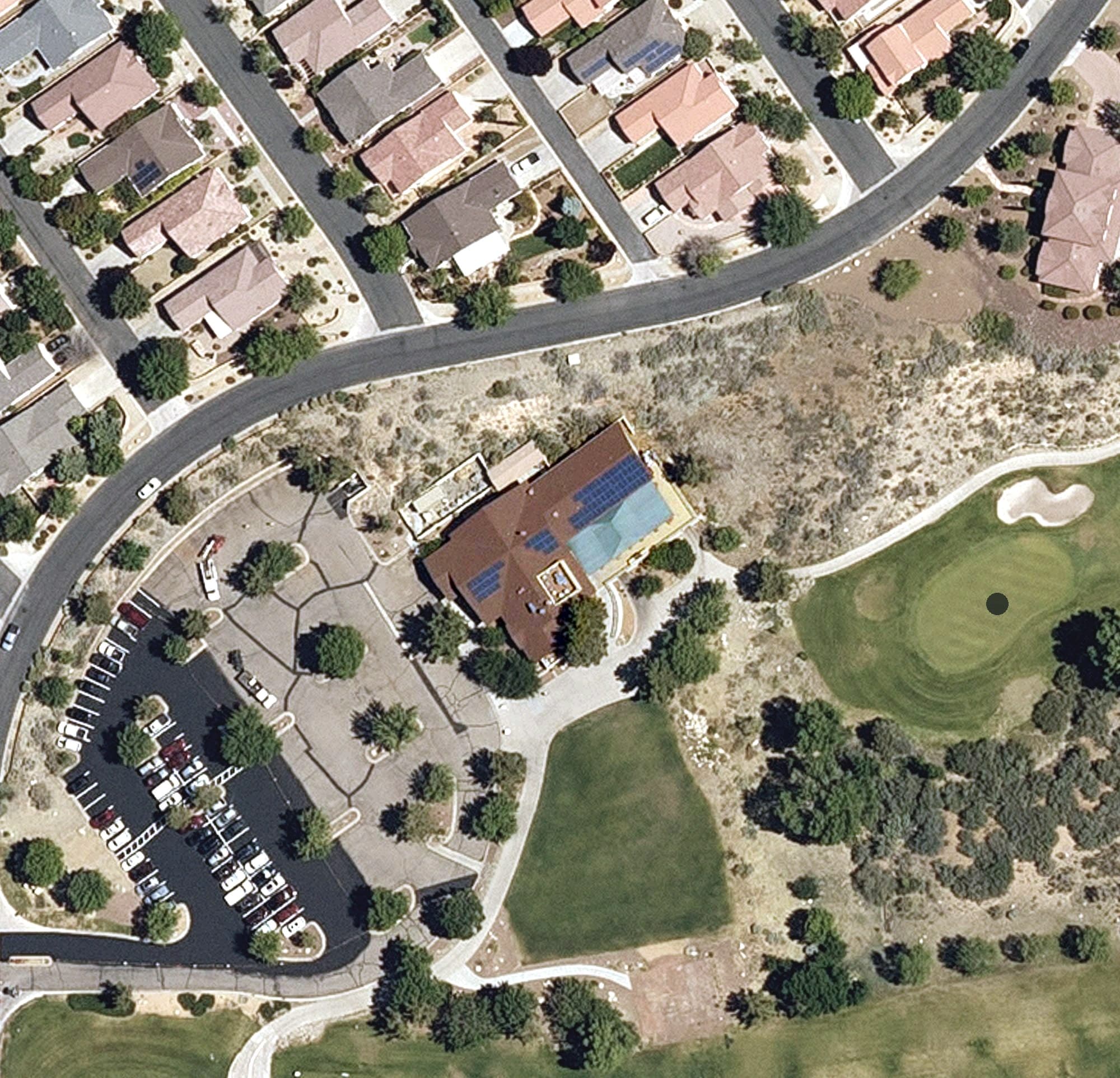 Aerial view of Prescott Club, AZ, with its hole routing marked