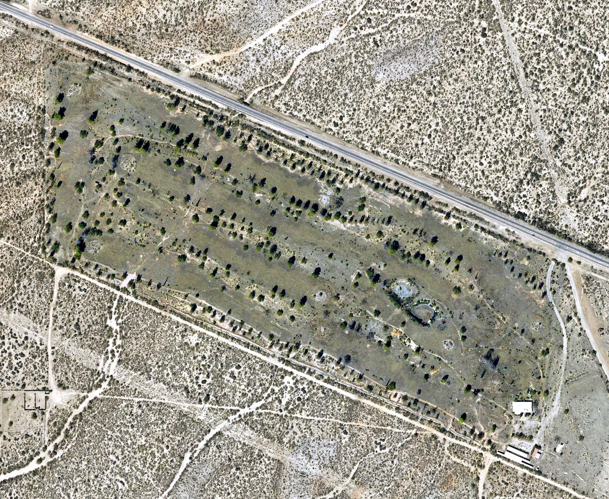 Aerial view of San Manuel Golf Club, AZ, with its hole routing marked