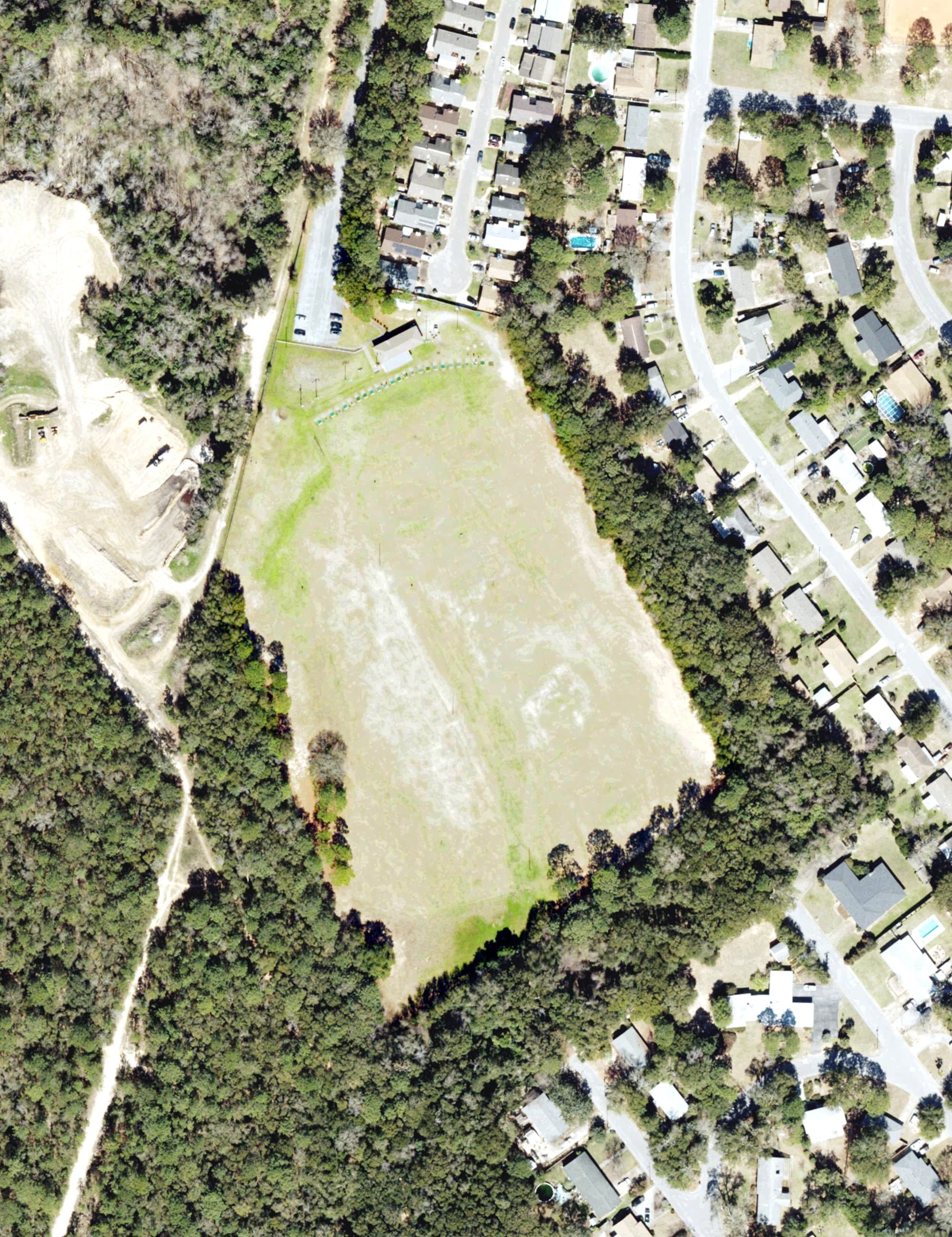 Aerial view of Summit Golf Inc, FL, with its hole routing marked
