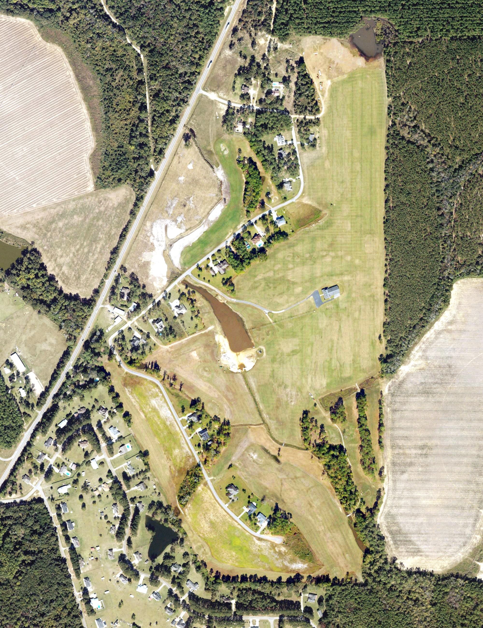 Aerial view of Beaver Creek Golf Course, GA, with its hole routing marked