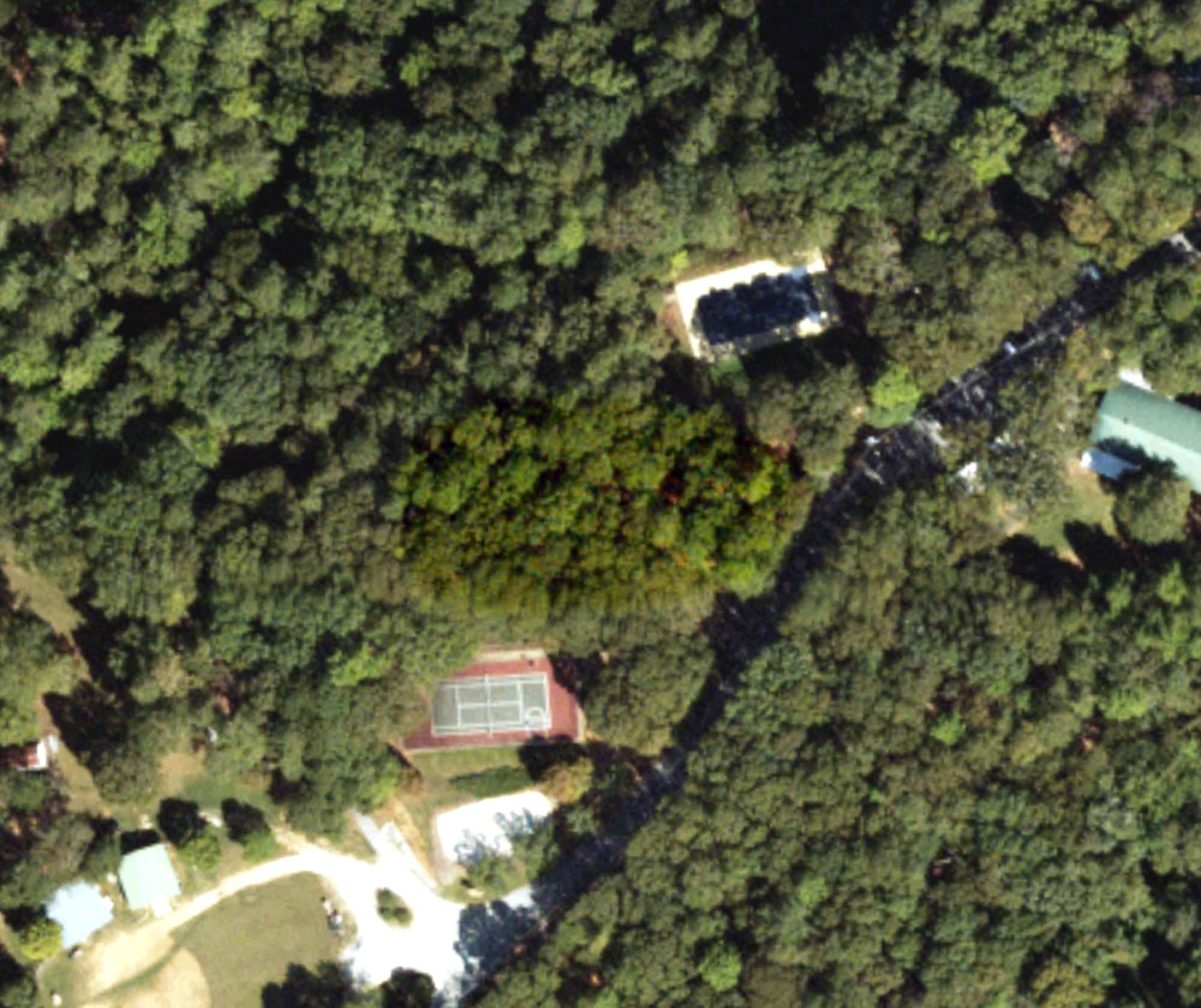 Aerial view of Putt Putt, GA, with its hole routing marked