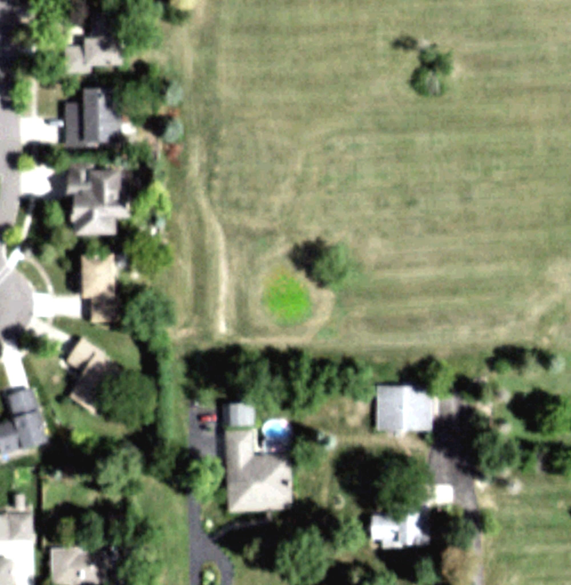 Aerial view of Lockport Hole 2, IL, with its hole routing marked