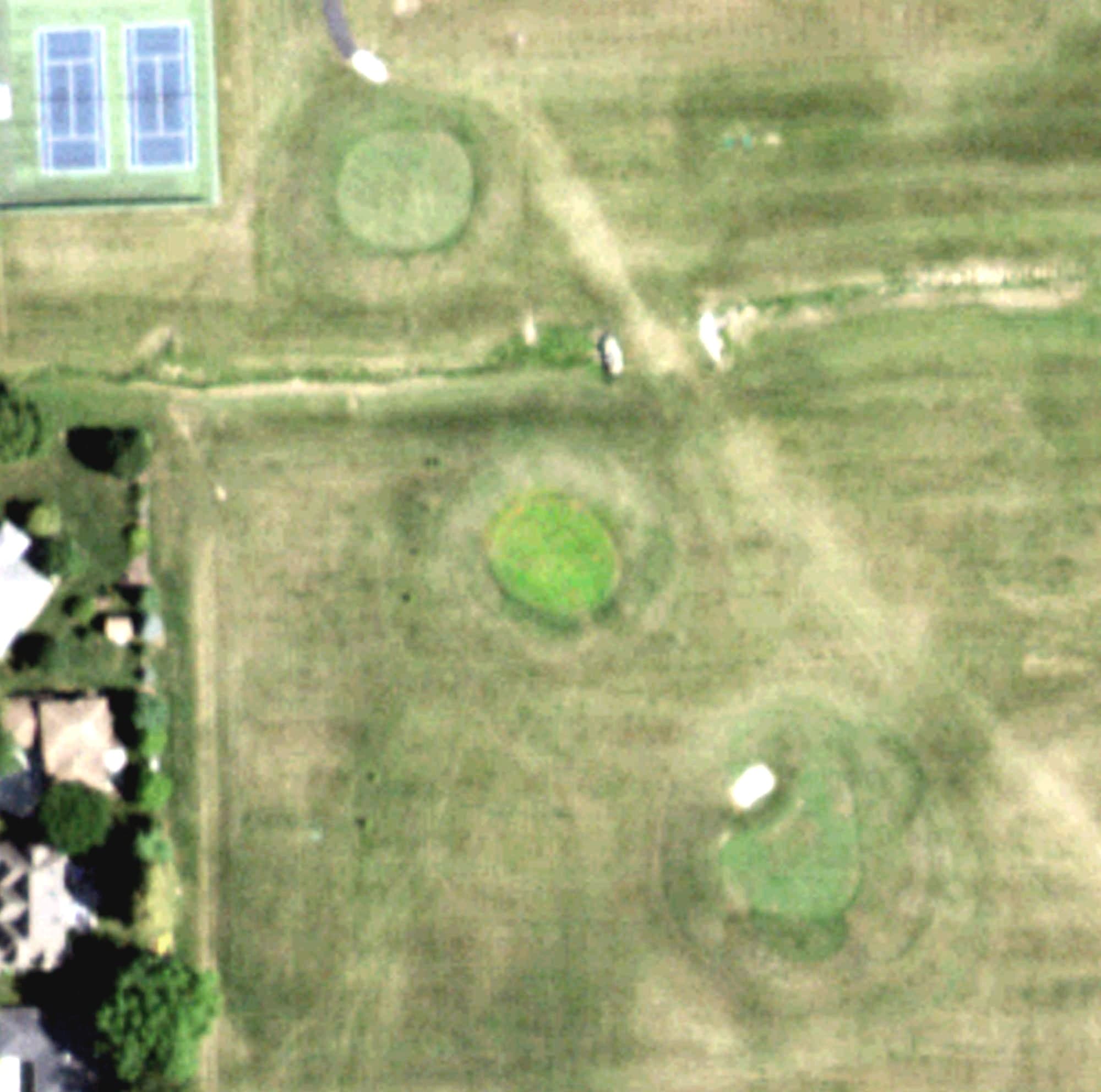 Aerial view of Lockport Hole 3, IL, with its hole routing marked