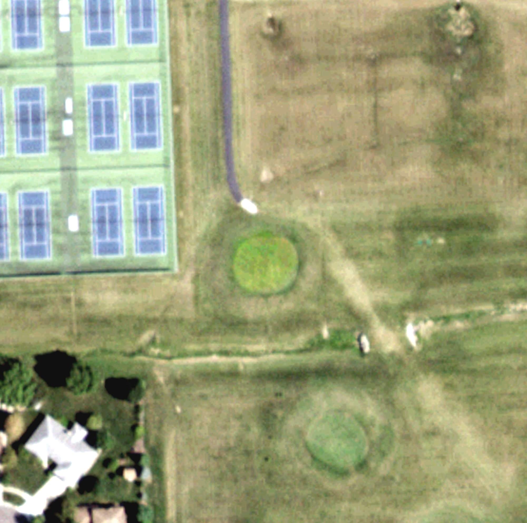 Aerial view of Lockport Hole 4, IL, with its hole routing marked