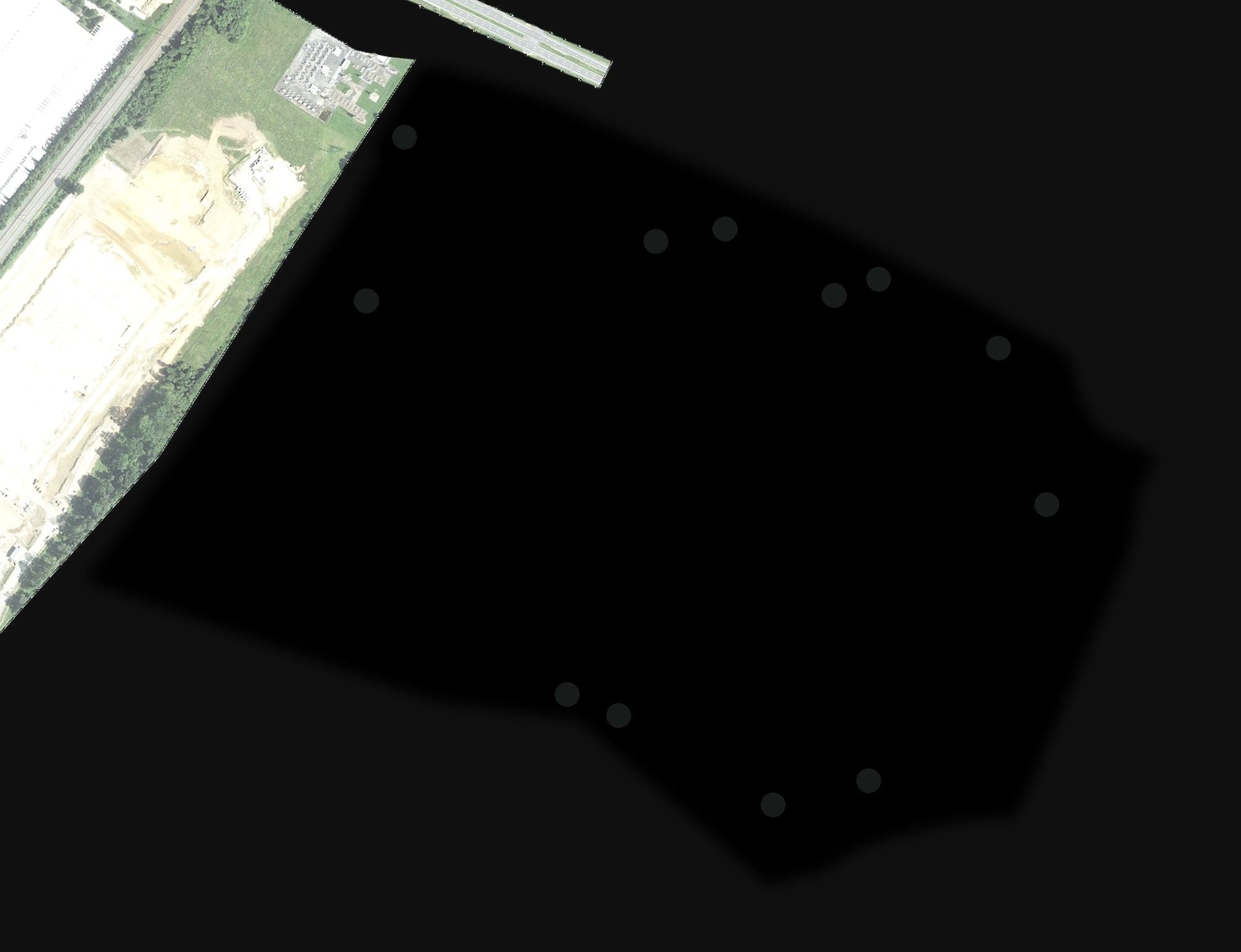 Aerial view of Ruggles Golf Course, MD, with its hole routing marked