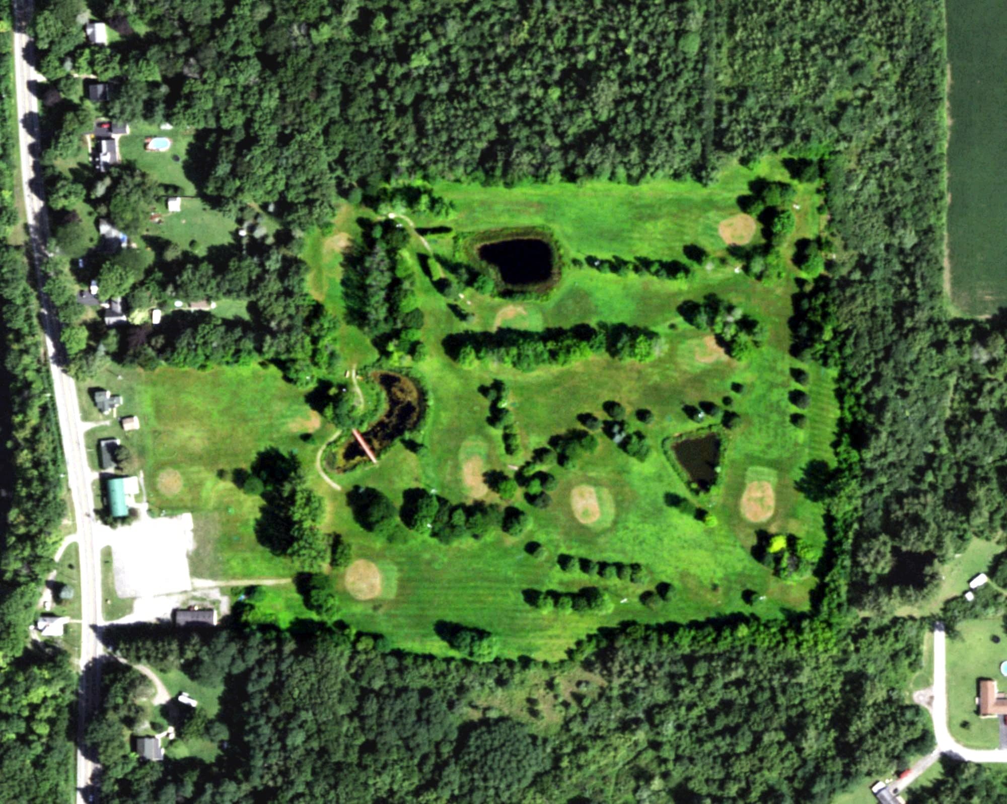 Aerial view of Newfane Pro-Am, NY, with its hole routing marked