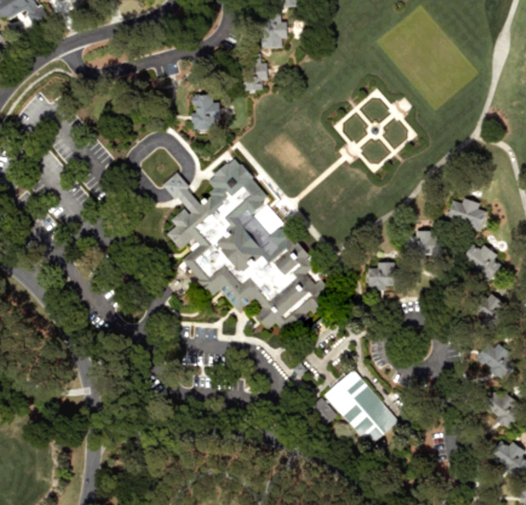 Aerial view of Belfair, SC, with its hole routing marked