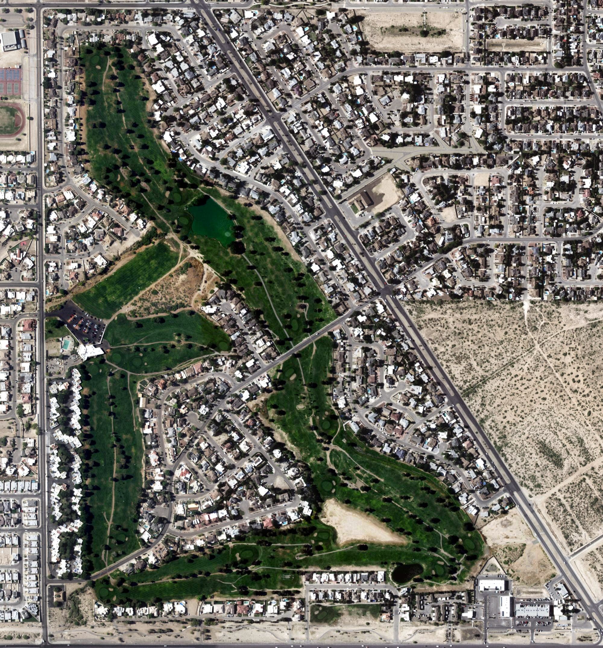 Aerial view of Horizon Golf Course, TX, with its hole routing marked