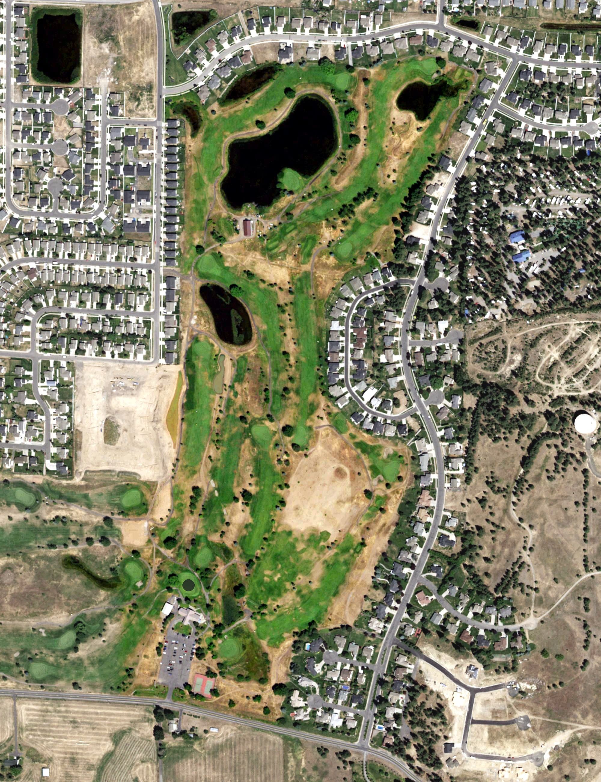 Aerial view of The Plains, WA, with its hole routing marked
