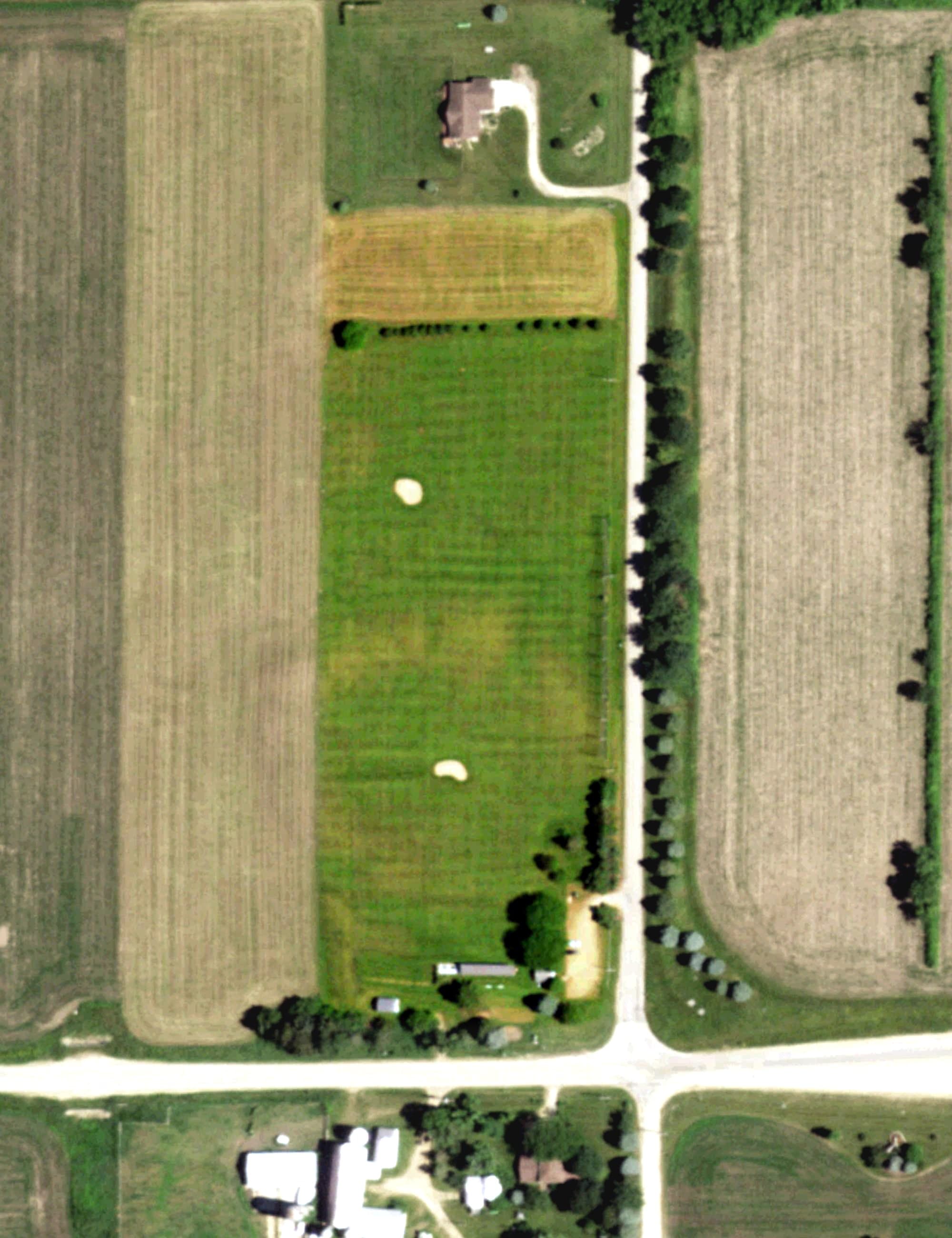 Aerial view of Verona Meadows, WI, with its hole routing marked